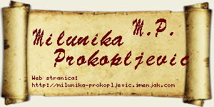 Milunika Prokopljević vizit kartica